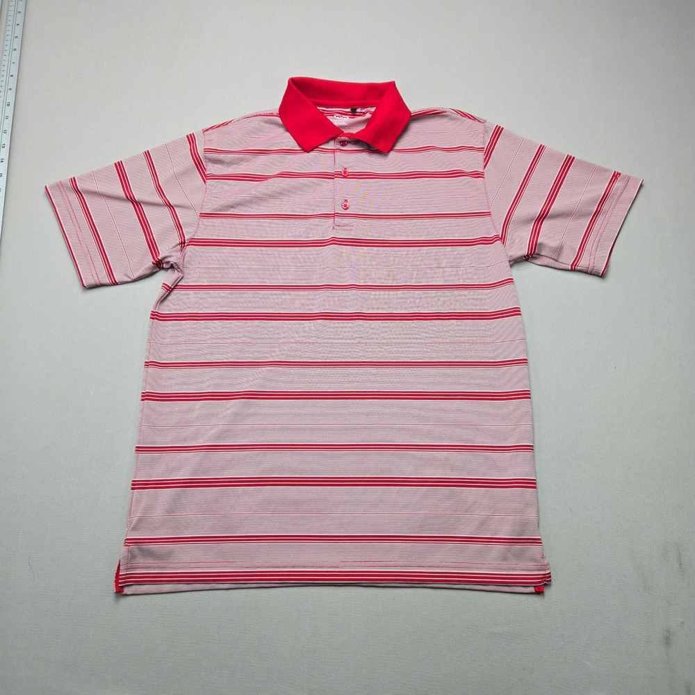 Snake Eyes Polo Shirt Dry-18 Striped Performance Golf Red Mens Size M Regular